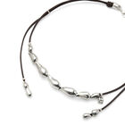 Leather necklace with intertwined drops