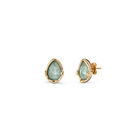 Boucles d&rsquo;oreilles plaqu&eacute;es or 18 carats avec cristal facett&eacute; vert d&rsquo;eau en forme de goutte