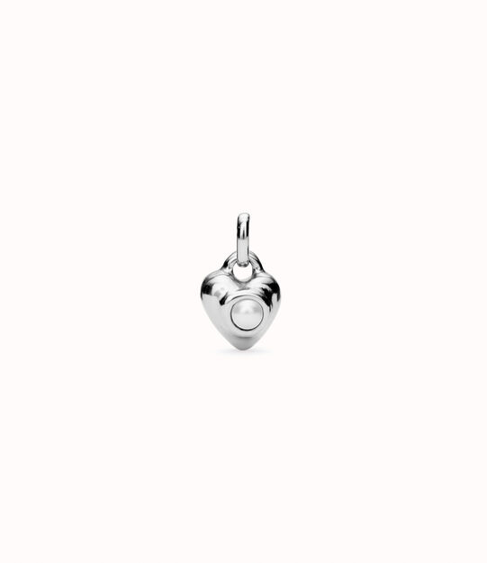 Charm with pearl, Silver, large