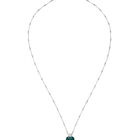 Multi-position necklace with a rectangular green faceted crystal