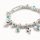 Beaded bracelet with charms