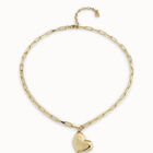 Link chain necklace with heart