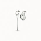 Needle and button earrings