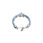 Blue silk thread and metal bracelet with starfish