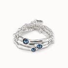 Pulsera triple ba&ntilde;ada en plata de ley y cristal