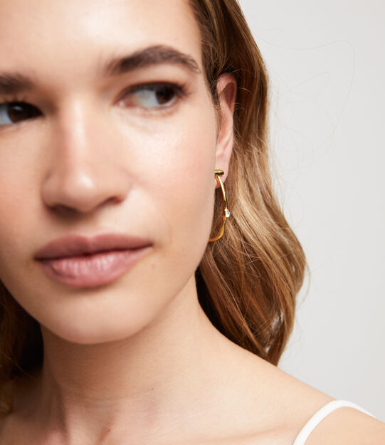 Orecchini A Cerchio Con 7 Pietre 0,49 Ct Con Brillanti - Spedizione E Reso Gratuito - Foto 4