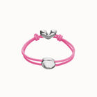 Pink elastic thread bracelet with heart charm
