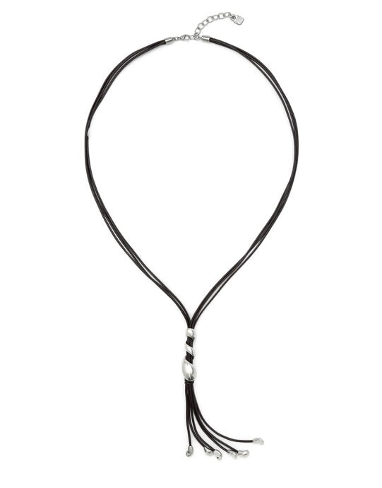 Long leather necklace with a spiral