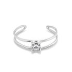 Bracelet rigide semi-ouvert double plaqu&eacute; or 18 carats avec cristal au centre