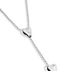 Long adjustable chain necklace with two hearts