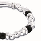 Beaded bracelet with silver and black Murano glass beads