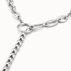 Collar largo ba&ntilde;ado en plata de ley de eslabones