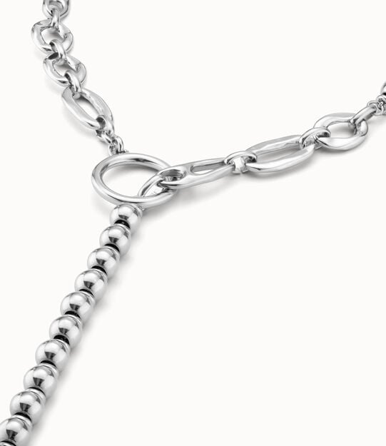 Collar largo bañado en plata de ley de eslabones