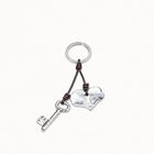 Sterling silver-plated heart key-ring