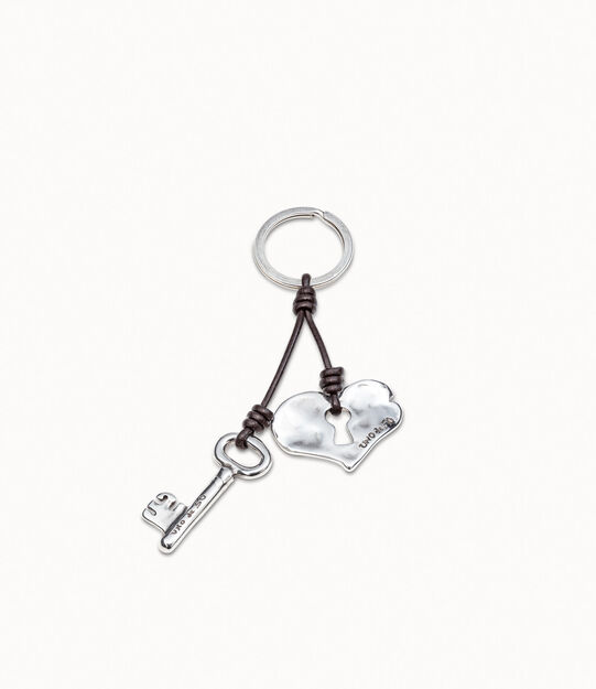 Sterling silver-plated heart key-ring
