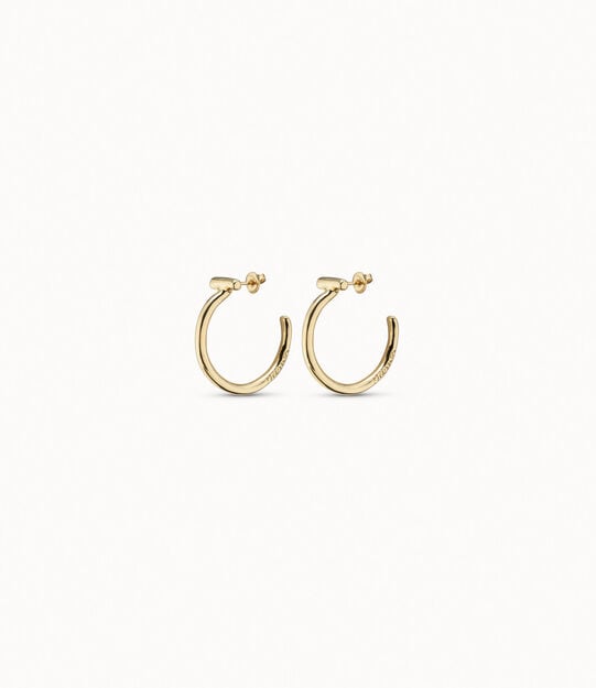 Hoop earrings, Golden, large