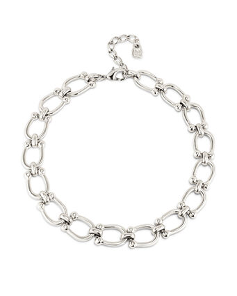 Silver-plated necklace with medium sized links
