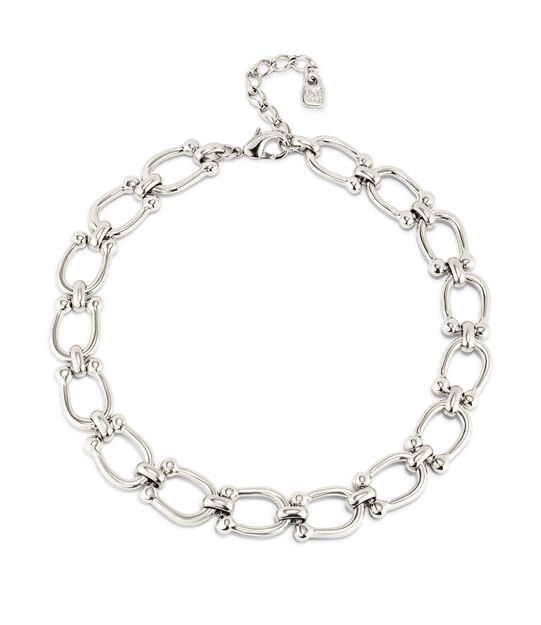 Silver-plated necklace with medium sized links