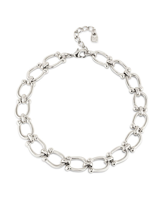 Collar ba&ntilde;ado en plata con eslabones medianos