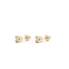 Stud earrings with white cubic zirconia