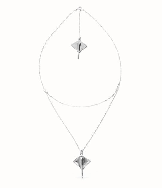 Avalaya Collana Multifilo Con Perline Di Vetro Viola – Placcata Argento – Lunghezza 42 Cm + 6 Cm Di Estensione