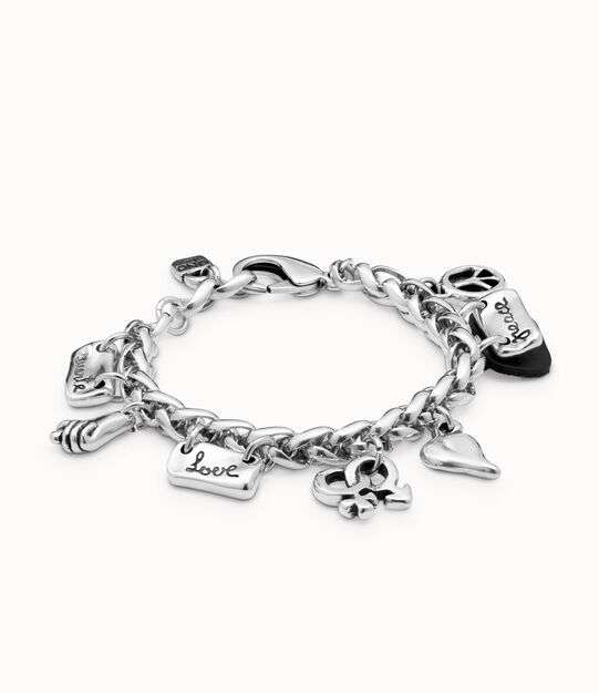 Link chain bracelet with charms