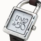 Watch with leather strap