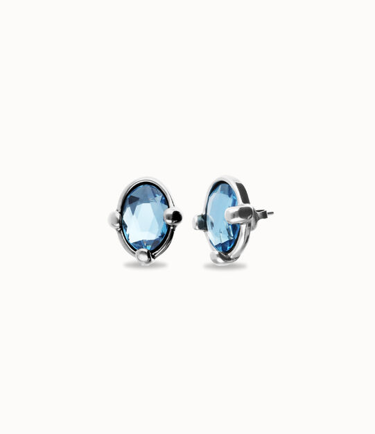 Boucles D'oreilles Créoles En Cristal Et Zamak Grenat - Fait Main En Espagne - Longueur 4 Cm - Neuf