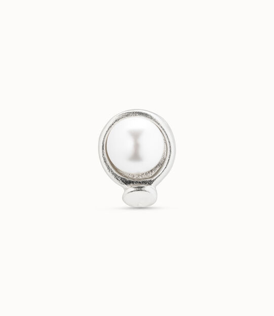 Sterling silver-plated nailed circle piercing with pearl