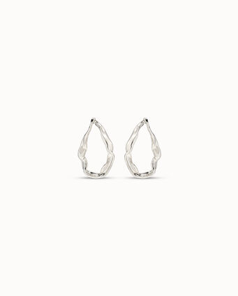 Sterling silver-plated maxi link earrings