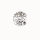 Multi row ring with a charm