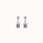 Padlock shaped drop earrings