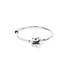 White leather bracelet with butterfly ornament