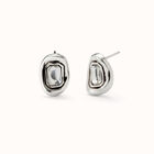 Stud earrings with white faceted crystal