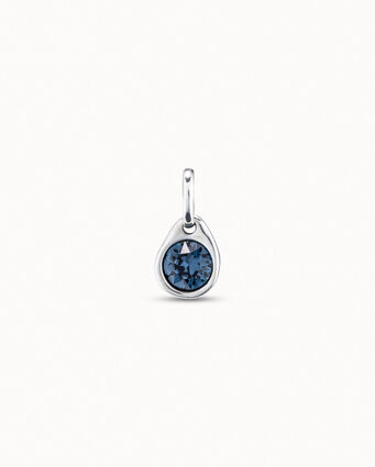 Sterling silver-plated circular charm with crystal