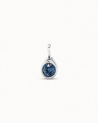 Charm circolare placcato argento Sterling con cristallo