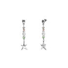 Long earrings with starfish and pearl