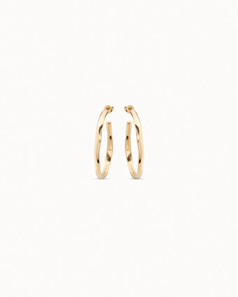 18K gold-plated open hoop earrings