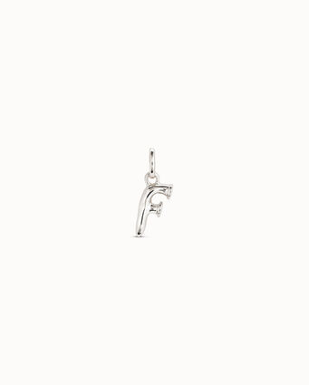 Sterling silver-plated letter F charm