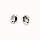 Stud earrings with white faceted crystal