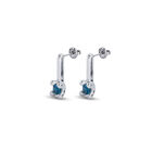 Drop earrings with blue cubic zirconia