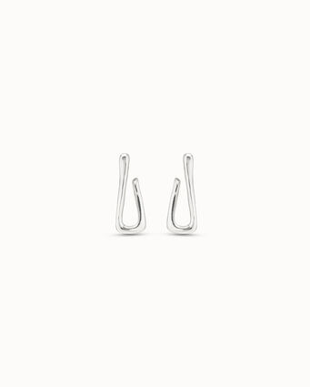 Sterling silver-plated link shaped earrings