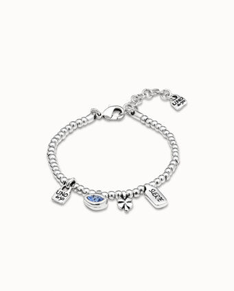 Pulsera bañada en plata de ley y cristal