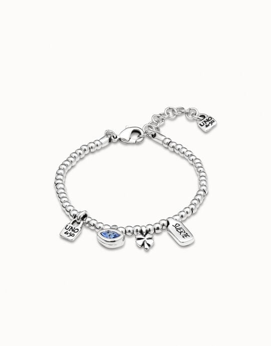 Beaded stretch bracelet with charms