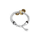 Double-strand bracelet with lobster clasp and two drops