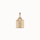 18K gold-plated padlock charm with topaz letter B
