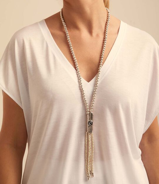 Necklace waterfalls, Silver, large