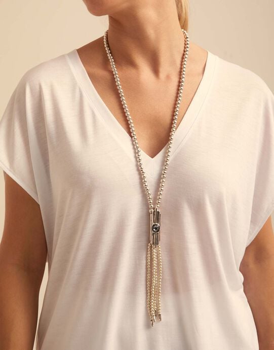 Necklace waterfalls, Silver, large