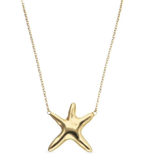 Collar medio ba&ntilde;ado en oro con estrella de mar