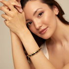 Leather bracelet with rectangular links